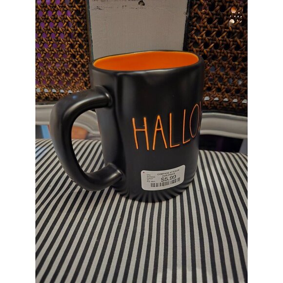 NWT Rae Dunn Happy Halloween Double Sided Coffee Mug Black Orange - Picture 4 of 10